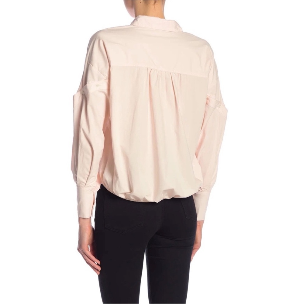 Joie Dangela Button Sleeve Shirt in Peony Pink with Statement Sleeves